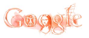 Google Anniversaire de Léonard de Vinci - 15 avril 2005